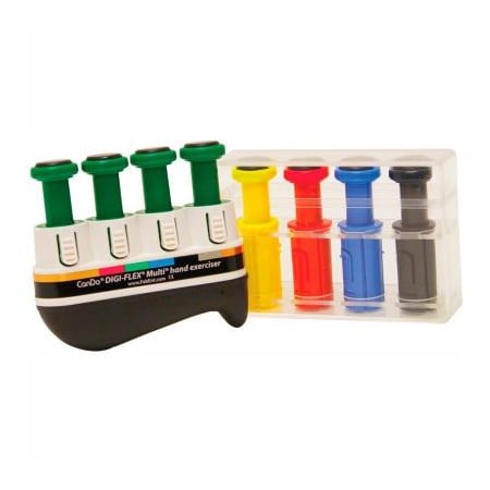 Fabrication Enterprises Digi-Flex Multi Hand Exerciser, Progressive Starter Pack, Green & 4 Additional Buttons 10-3743S